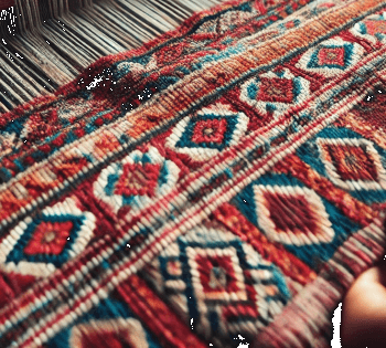 Țesutul manual al covorului Kilim